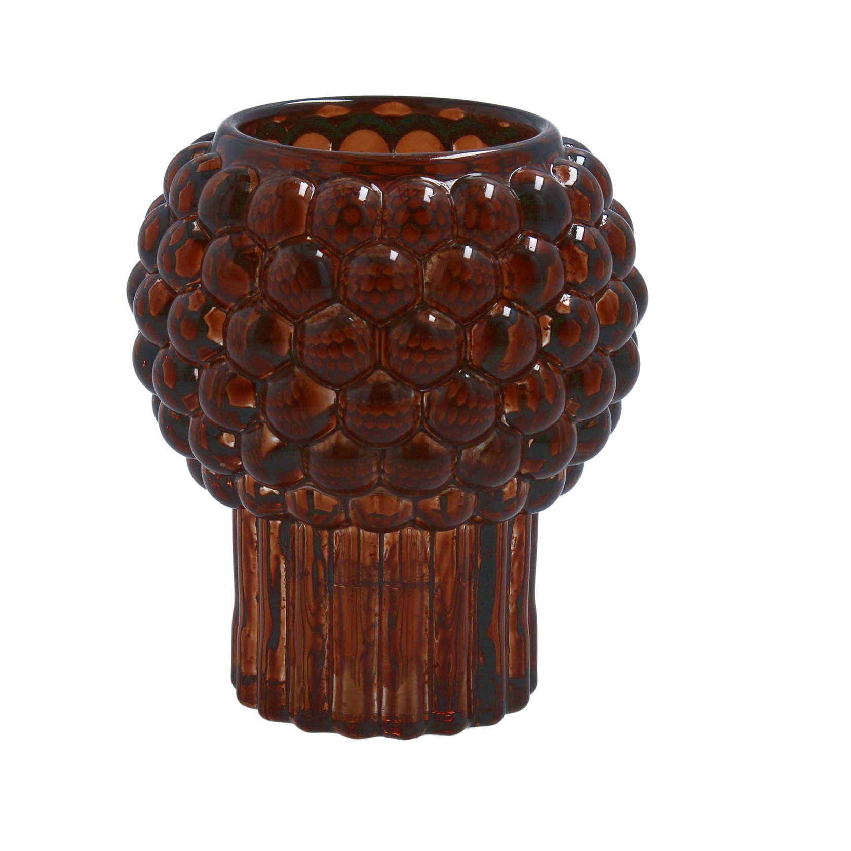 Caramel Bobble Glass T-lite Holder by Gisela Graham    